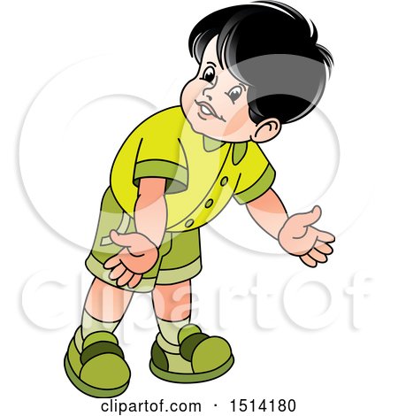 Clipart of a Boy Bending over - Royalty Free Vector Illustration by Lal Perera