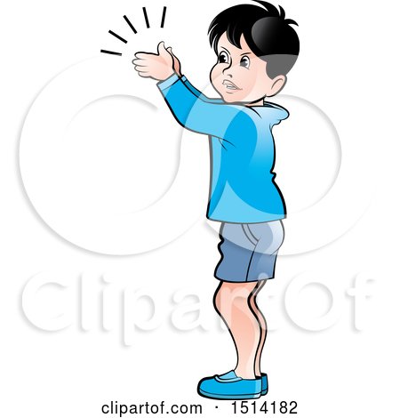 Clipart of a Boy Clapping - Royalty Free Vector Illustration by Lal Perera