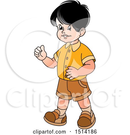 Clipart of a Boy Walking - Royalty Free Vector Illustration by Lal Perera