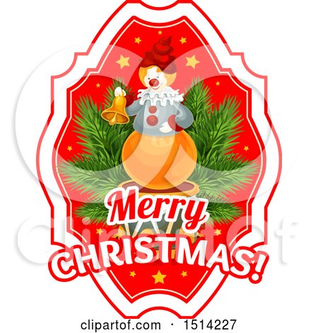 Clipart of a Merry Christmas Greeting with a Cookie Snowman - Royalty Free Vector Illustration by Vector Tradition SM