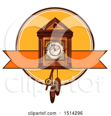 Clipart of a Christmas Cukoo Clock - Royalty Free Vector Illustration by Vector Tradition SM