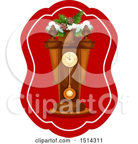 Clipart of a Christmas Clock - Royalty Free Vector Illustration by Vector Tradition SM