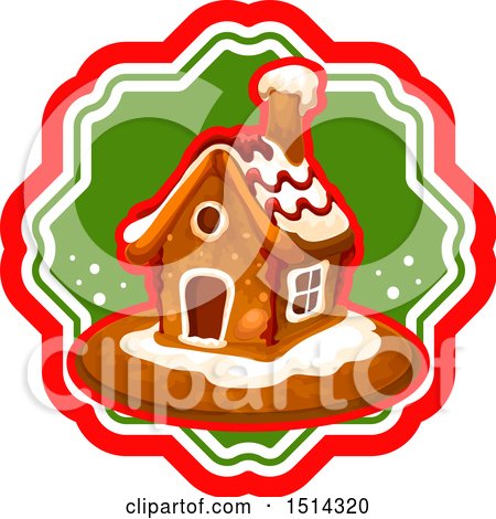 Clipart of a Christmas Gingerbread House - Royalty Free Vector Illustration by Vector Tradition SM