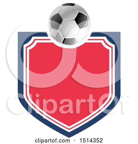 Clipart of a Soccer Ball Shield Design - Royalty Free Vector Illustration by Vector Tradition SM