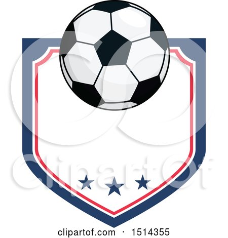 Clipart of a Soccer Ball Shield Design - Royalty Free Vector Illustration by Vector Tradition SM