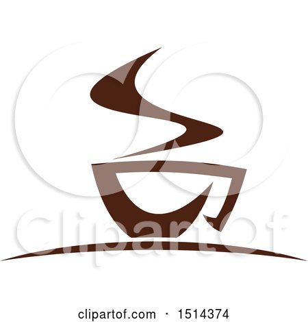 Clipart of a Dark Brown Steamy Coffee Mug - Royalty Free Vector Illustration by Vector Tradition SM