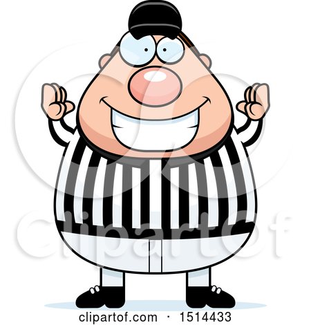 Clipart of a Chubby Male Referee Gesturing Good - Royalty Free Vector Illustration by Cory Thoman