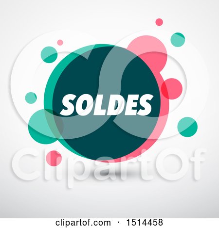 Clipart of a Bubble Soldes Sales Design on a Shaded Background - Royalty Free Vector Illustration by beboy