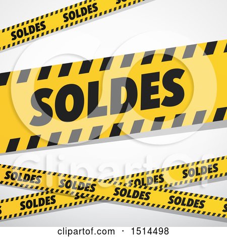Clipart of a French Sales Design with Warning Tape - Royalty Free Vector Illustration by beboy