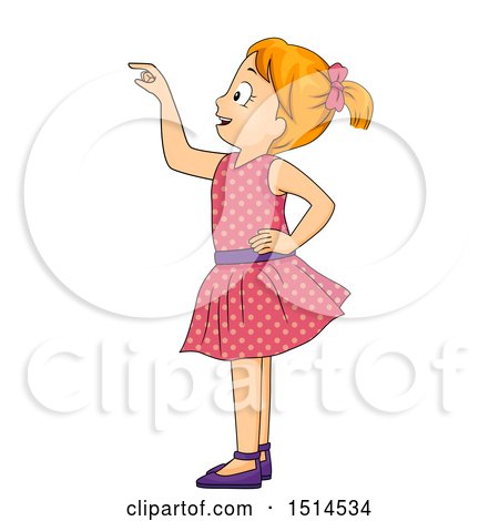 Clipart of a Girl Picking Something - Royalty Free Vector Illustration by BNP Design Studio