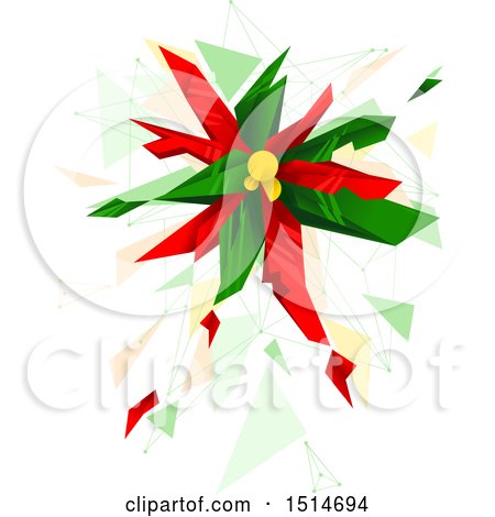 Clipart of a Geometric Christmas Poinsettia - Royalty Free Vector Illustration by BNP Design Studio