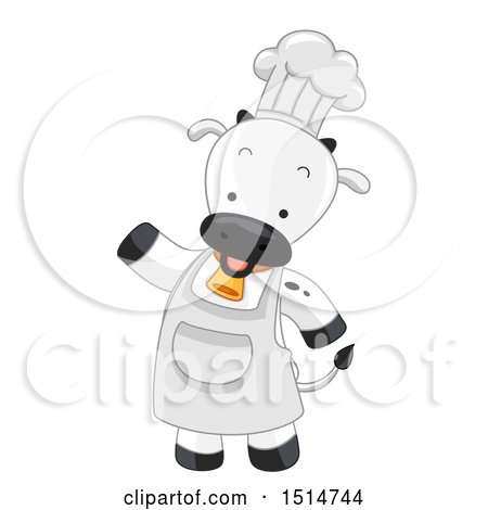 Clipart of a Chef Cow Mascot - Royalty Free Vector Illustration by BNP Design Studio