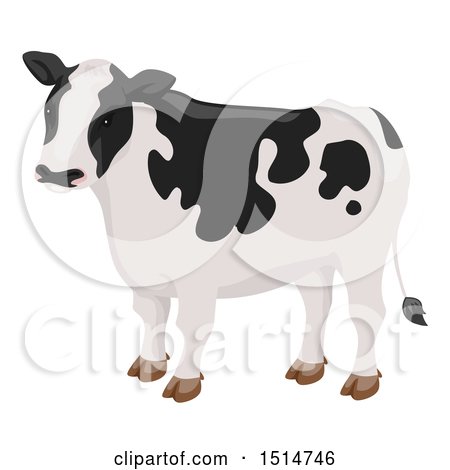 Clipart of a Black and White Cow - Royalty Free Vector Illustration by BNP Design Studio