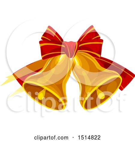 Clipart of a Bow and Christmas Bells - Royalty Free Vector Illustration by Vector Tradition SM