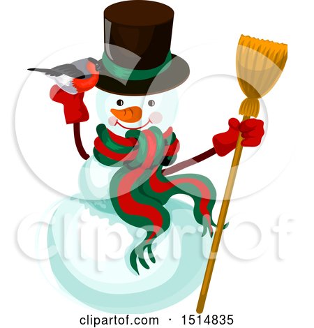 Clipart of a Christmas Snowman - Royalty Free Vector Illustration by Vector Tradition SM