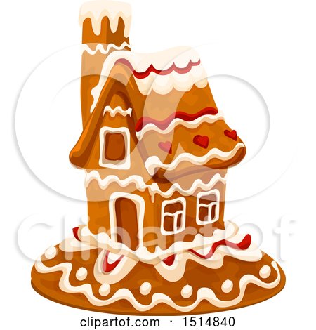 Clipart of a Christmas Gingerbread House - Royalty Free Vector Illustration by Vector Tradition SM