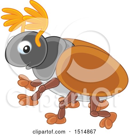 Clipart of a Cute Beetle - Royalty Free Vector Illustration by Alex Bannykh