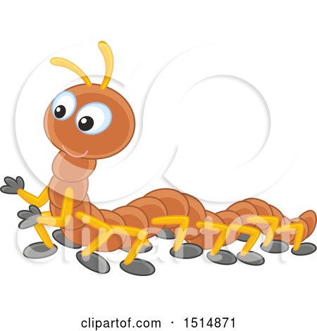 Clipart of a Cute Centipede - Royalty Free Vector Illustration by Alex Bannykh