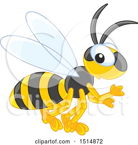 Clipart of a Bee - Royalty Free Vector Illustration by Alex Bannykh