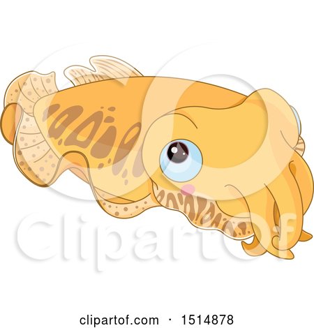 Clipart of a Cute Blue Eyed Cuttlefish - Royalty Free Vector Illustration by Pushkin