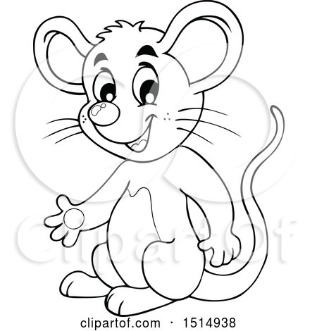 Clipart of a Black and White Mouse - Royalty Free Vector Illustration by visekart