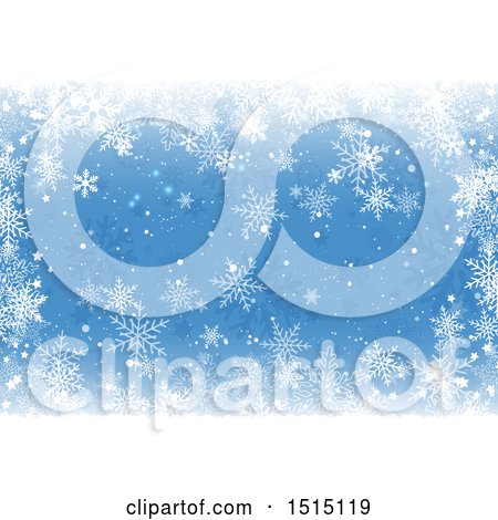 Clipart of a Blue Christmas Background with Winter Snowflakes - Royalty Free Vector Illustration by KJ Pargeter