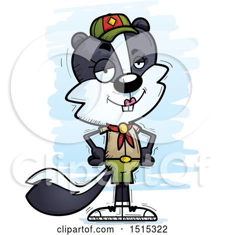 Clipart of a Confident Female Skunk Scout - Royalty Free Vector Illustration by Cory Thoman