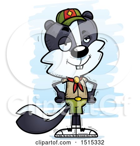 Clipart of a Confident Male Skunk Scout - Royalty Free Vector Illustration by Cory Thoman
