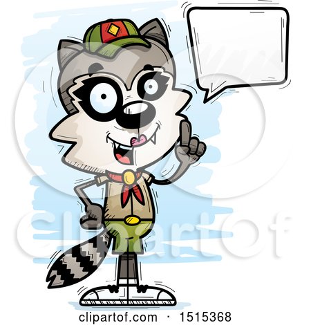 Clipart of a Talking Female Raccoon Scout - Royalty Free Vector Illustration by Cory Thoman