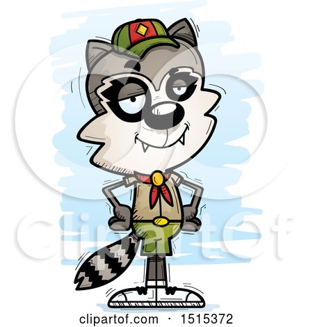 Clipart of a Confident Male Raccoon Scout - Royalty Free Vector Illustration by Cory Thoman