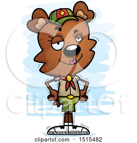 Clipart of a Confident Female Bear Scout - Royalty Free Vector Illustration by Cory Thoman