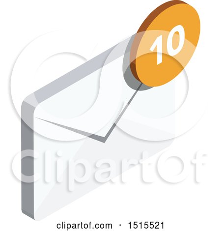 Clipart of a 3d Envelope Email Icon - Royalty Free Vector Illustration by beboy