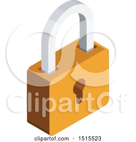 Clipart of a 3d Security Padlock Icon - Royalty Free Vector Illustration by beboy