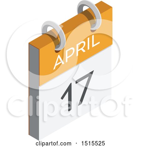 Clipart of a 3d April 17th Calendar Icon - Royalty Free Vector Illustration by beboy