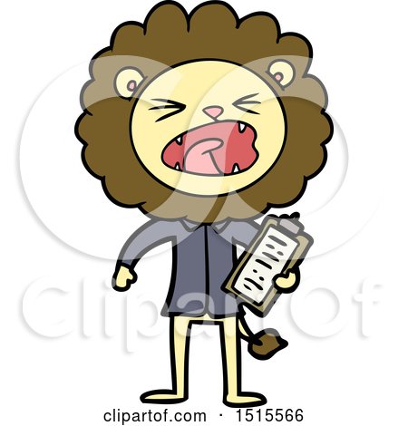 Cartoon Lion Salesman by lineartestpilot