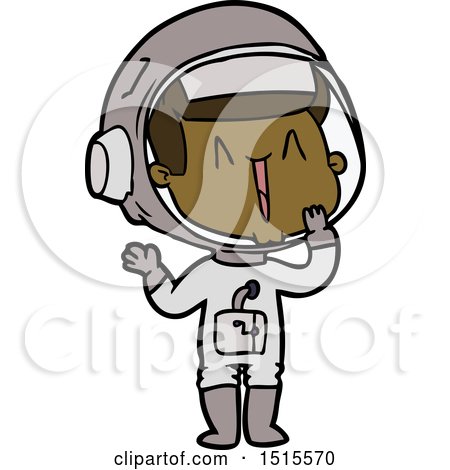 Laughing Cartoon Astronaut by lineartestpilot