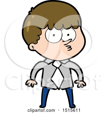 Cartoon Nervous Boy in Shirt and Tie by lineartestpilot