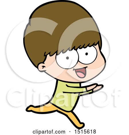 Happy Cartoon Boy Running by lineartestpilot