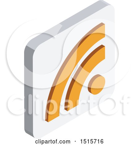 Clipart of a 3d Isometric Rss Icon - Royalty Free Vector Illustration by beboy