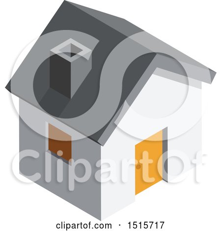 Clipart of a 3d Isometric House Icon - Royalty Free Vector Illustration by beboy