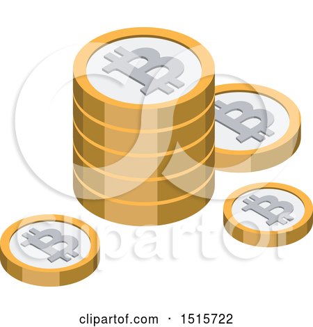 Clipart of a 3d Isometric Bitcoin Financial Icon - Royalty Free Vector Illustration by beboy