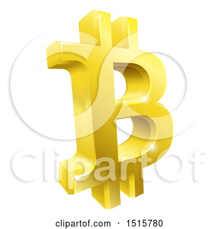 Clipart of a 3d Gold Bitcoin Currency Symbol - Royalty Free Vector Illustration by AtStockIllustration