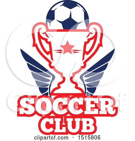 Clipart of a Red White and Blue Soccer Ball Design - Royalty Free Vector Illustration by Vector Tradition SM