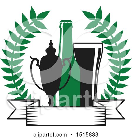 Clipart of a Beer and Soccer Ball Sports Pub Design - Royalty Free Vector Illustration by Vector Tradition SM