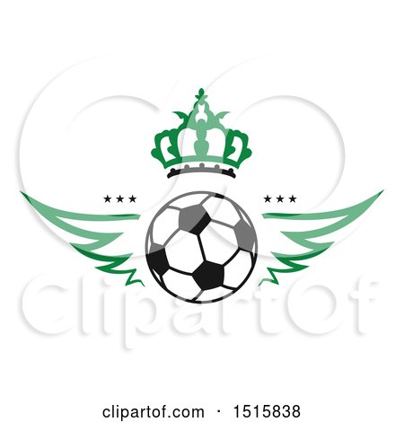 Clipart of a Soccer Ball Design with Wings and Crown - Royalty Free Vector Illustration by Vector Tradition SM
