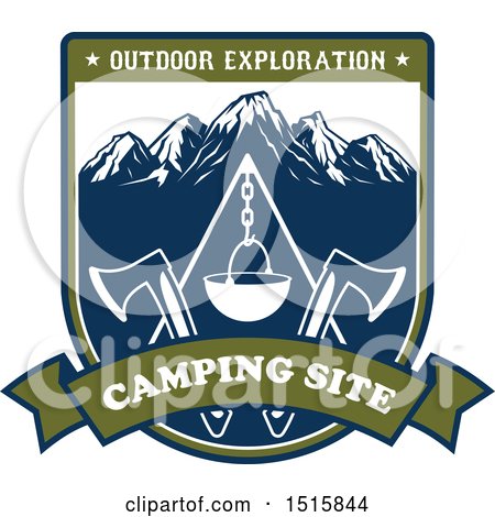 Clipart of a Camping Design with Text - Royalty Free Vector Illustration by Vector Tradition SM