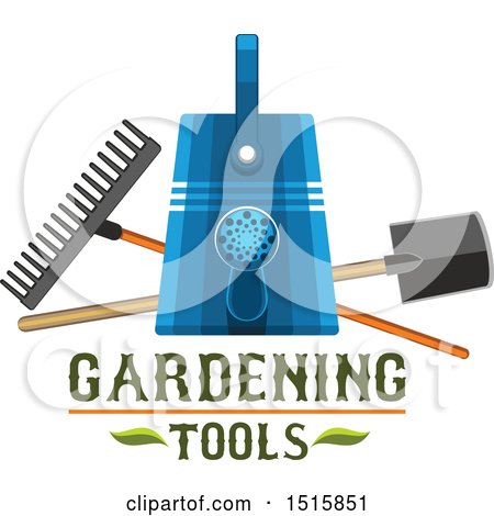 Clipart of Text with Gardening Tools - Royalty Free Vector Illustration by Vector Tradition SM