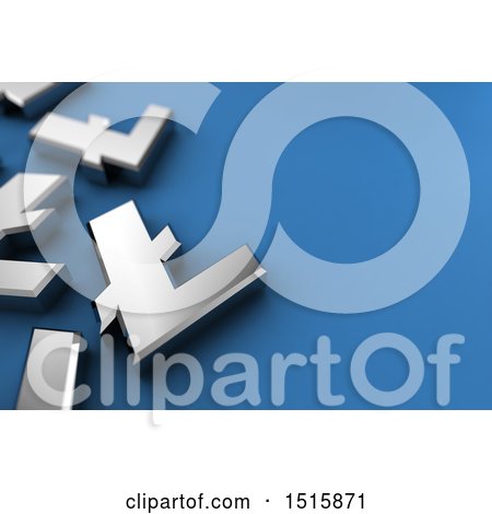 Clipart of a Blue Background with 3d Silver Litecoin Currency Symbols - Royalty Free Illustration by stockillustrations