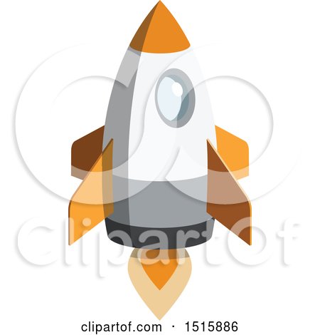 Clipart of a 3d Icon of a Rocket - Royalty Free Vector Illustration by beboy