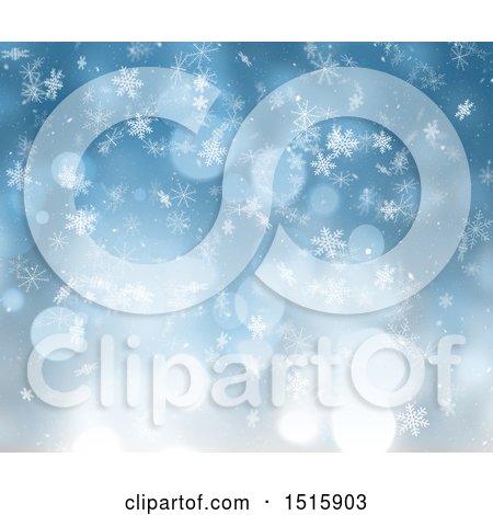 Clipart of a Christmas Background of Snowflakes and Flares - Royalty Free Illustration by KJ Pargeter